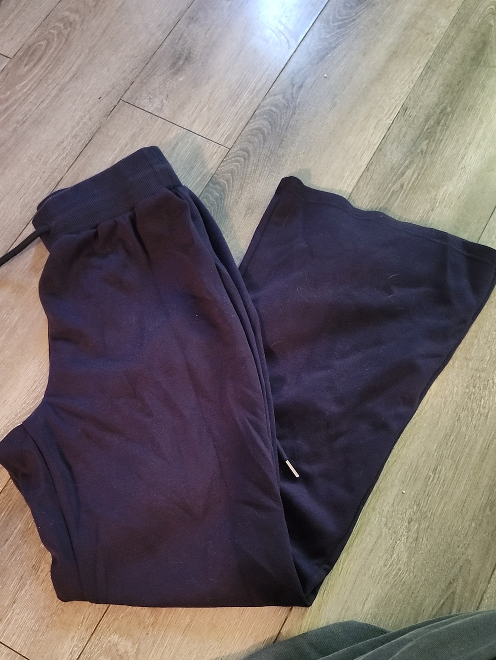 Navy Blue Wide-Leg Sweatpants